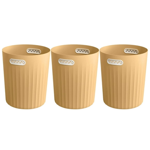 Large Capacity Modern Open Top Can For Stylish Home Kitchen Living Room And Bathroom Easy Use Sleek Design 3PCS