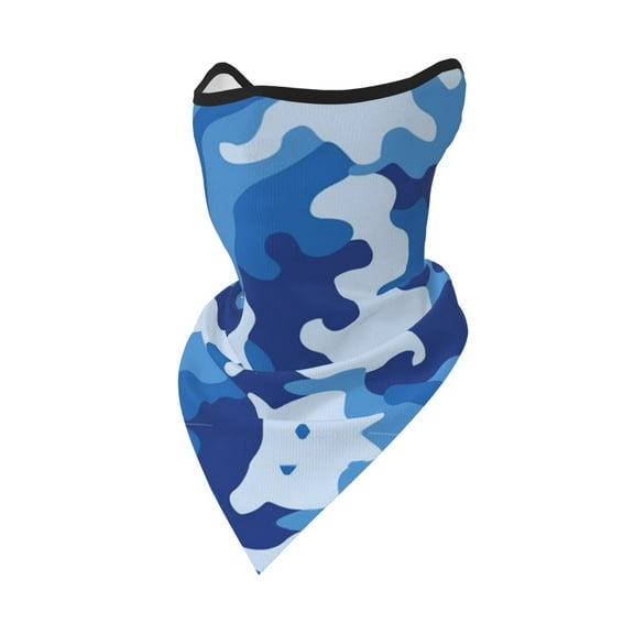 Neck Gaiter Face Mask Covering Bandanas For Men Women Blue Camouflage Scarf Balaclava Cover Headbands