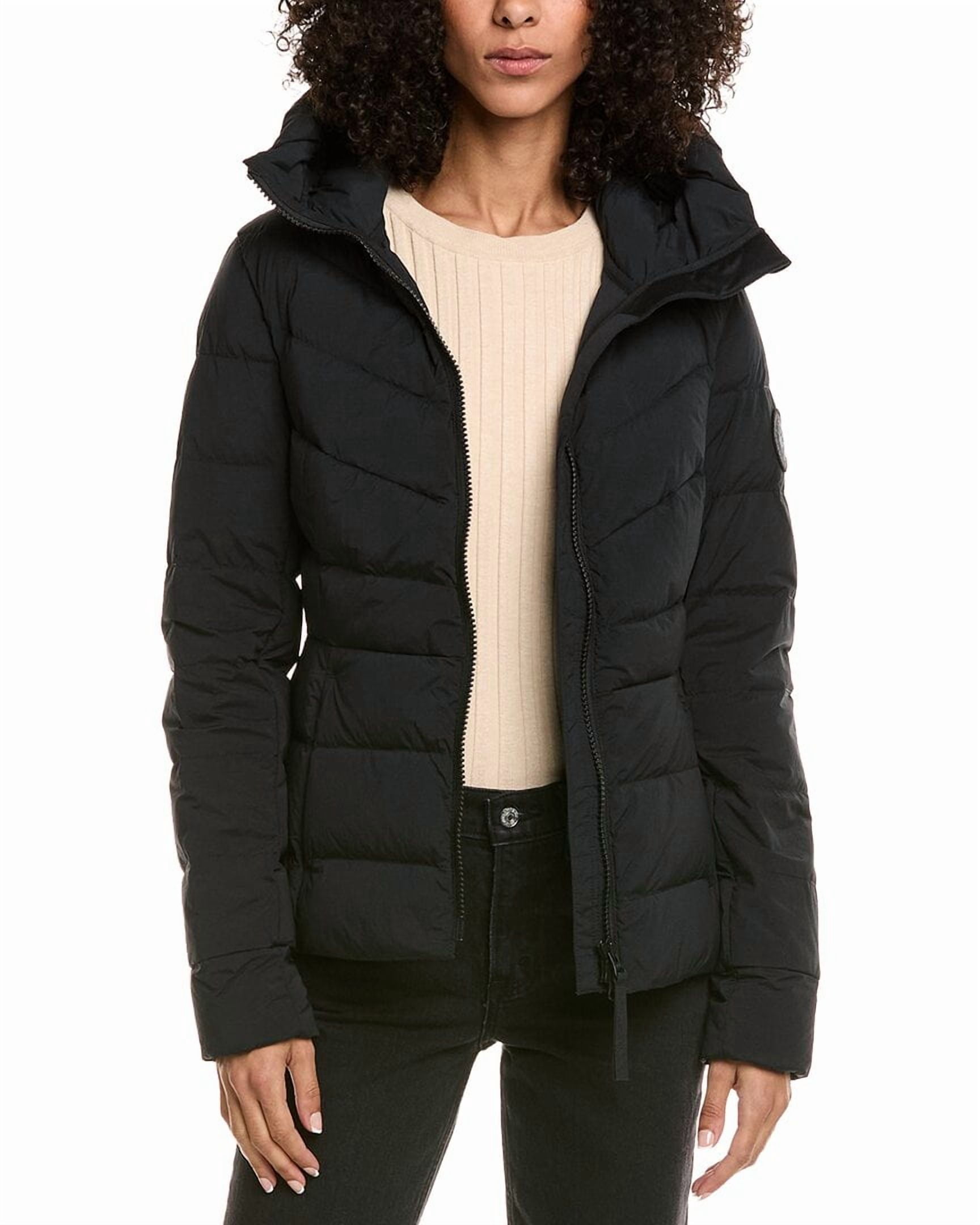 Canada Goose womens Junction Cropped Black Label Puffer Coat, l 