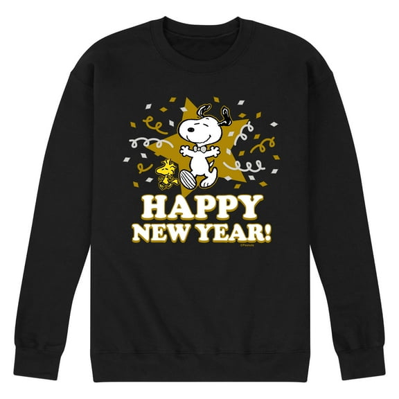 Peanuts - Happy New Year - Men's Crew Neck Fleece Pullover