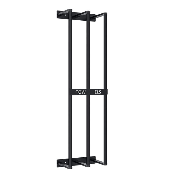 Toallero metálico Yuarrent de acero inoxidable montado en la pared negro