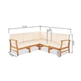 thumbnail image 2 of Cielo Terrace 6-Piece Outdoor Wood Conversation Set with Cushions, Creme, 2 of 6