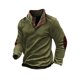 thumbnail image 1 of pstuiky camisetas de manga larga para hombre, Camisa/Top de manga larga con cuello alto, holgada, con cremallera y cuello alto para hombre salir tops m, 1 of 5