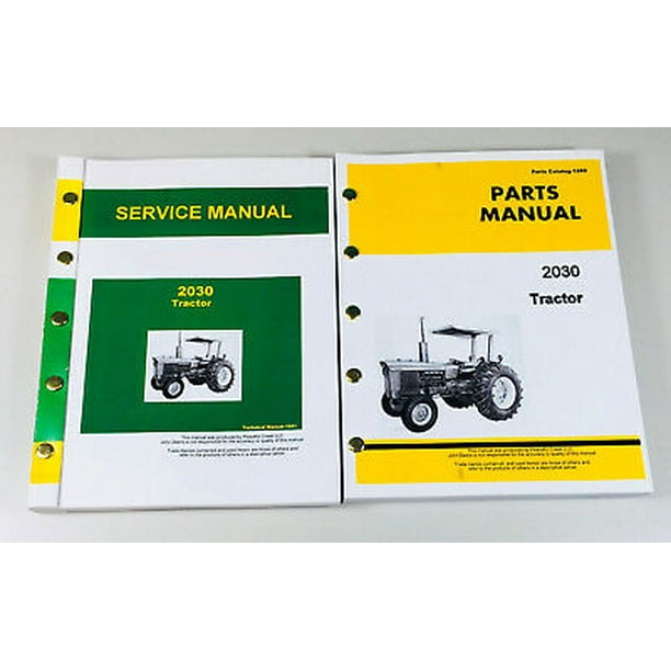 Service Manual Parts Catalog Set For John Deere 2030 Tractor Repair