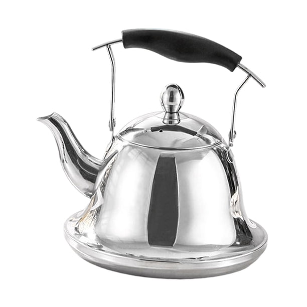 Hervidor de agua para estufa, para uso doméstico, de boca ancha, rápido de hervir, para uso diario, resistente al óxido. 2.0L Plata