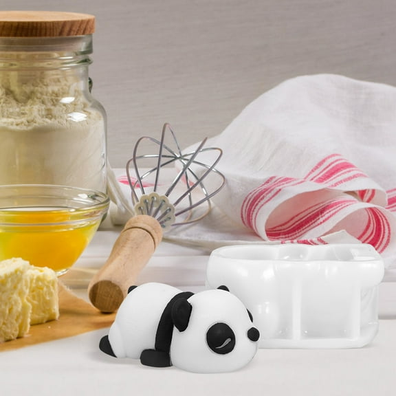 Hytrove White Silicone Panda Fondant Mold for Kitchen Baking Cake Decorating and Candy Making