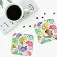 thumbnail image 5 of Bingfone Vintage Cute Chameleons Leather Drinks Coasters With Set Of 6,Suitable For Home Kitchen,Coffee Cup Coasters Home Gift, 5 of 9