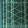 thumbnail image 1 of Ahgly Company Machine Washable Indoor Square Oriental Turquoise Blue Industrial Area Rugs, 8' Square, 1 of 4
