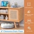 thumbnail image 6 of Modern TV Stand for TVs up to 55" with Rattan& Glass Sliding Doors, Entertainment Center Media Console for Living Room, Bedroom,Natural, 6 of 9