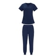 thumbnail image 2 of Fengactive Scrubs For Women Set V-Neck Top & Pants Medical Scrubs Nurse Uniform Clinical Modern Suit with Pockets, 2 of 5