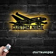 thumbnail image 3 of Craftnamesign Custom Plane Metal Wall Art LED Light, Personalized Airplane Pilot Name Sign, 3 of 5