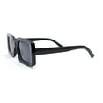 thumbnail image 3 of Womens Mod Narrow Rectangle Minimal Fashion Plastic Sunglasses All Black, 3 of 4