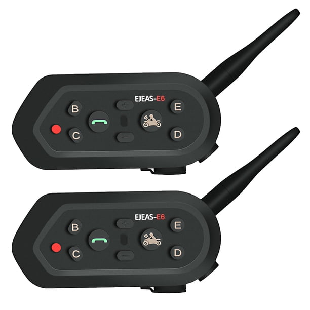 Radios Irfora EJEAS E6 casco de motocicleta BT intercomunicador auricular en tiempo Real intercomunicador dúplex completo hasta 1200m distancia de conversación amplia compatibilidad 2 uds Irfora Radios