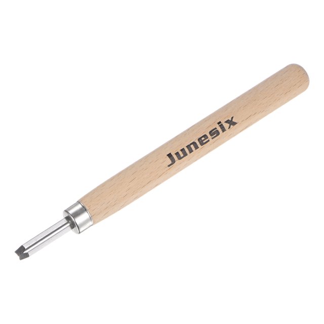 Unique Bargains 2.7mm 65# Manganese Steel Medium Triangle Blade Wood Handle Craft Carving Knife Tool