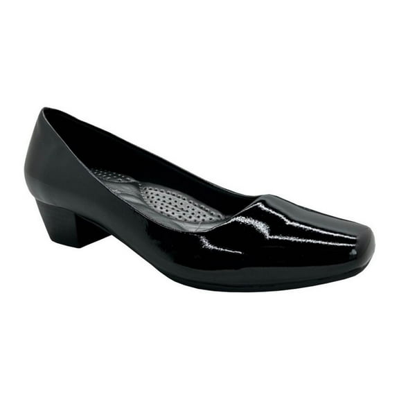 Boulevard Womens Patent PU Low Heel Court Shoes