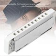 thumbnail image 2 of Blues Harmonica 10‑Hole Mouthorgan G Key Electroplating Base Beginner Gifts Musical Instrument(White ), 2 of 4