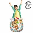thumbnail image 3 of Surfboard Storage Toy Bag Chair, Colorful Surfing Sea Pattern Summer Travel Illustration in Retro Colors, Stuffed Animal Organizer Washable Bag, Small Size, Multicolor, by Ambesonne, 3 of 3