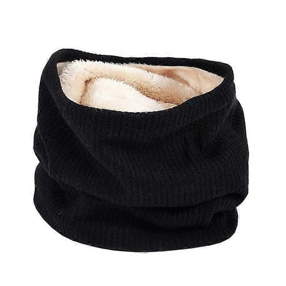 Calentador de cuello de invierno duro, doble capa, suave forro polar, polaina para el cuello, bufanda de punto grueso con bucle circular, resistente al viento