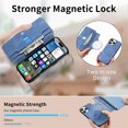 thumbnail image 4 of Decase Phone Filp Case Compatible with Apple iPhone 16 Pro Max Case Detachable Wallet Case with Card Holder, PU Leather Magnetic Snap Flip Wallet Phone Case Compatible with iPhone 16 Pro Max,Blue, 4 of 10
