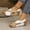 Khaki, variant on KIJBLAE Plus Size Women's Minimalist Wedge Sandals, Solid Round Open Toe Thick Platform, Lightweight Non-Slip Summer Beach Shoes White 37