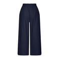 thumbnail image 3 of Women's Loose Solid Color Comfortable Fashion Casual Pants Nine Point Pants Wide Leg Pants for Women Summer plus Size Pant Suits for Women Business Casual Printed Pants for Women Casual Womens Casual, 3 of 6
