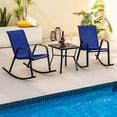 thumbnail image 4 of Costway 4 PCS Patio Rocking Chair Heavy-Duty Metal Rocker Outdoor Anti-Slip Navy, 4 of 9