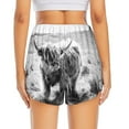 thumbnail image 4 of Vsdgher Yak Print Women's Running Double Layer Shorts High Waisted with Pockets Elastic Yoga Workout Athletic Gym Sports, 4 of 8