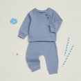 thumbnail image 4 of NOLDARES Toddler Baby Boy Clothes Fall Winter Outfits 2 Piece Set Print Sweatshirt Tops + Joggers Pants Casual Clothing(Sky Blue,6-12 M), 4 of 9