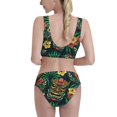 thumbnail image 6 of Pofeuu Tropical Tribe Mask Print Womens Bathing Suits Modest High Waisted Bikini Sets Cute Halter 2 Piece Swim Suit, 6 of 7