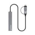thumbnail image 4 of Hub USB Manhattan Gris Espacial con 4 Puertos USB 3.2 Gen 1 y Conector Adaptable USB-A a USB-C, 4 of 6
