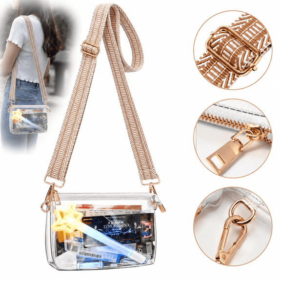 Ustris Clear Purse for Women - Stadium Approved Crossbody Bag, Small Stadium Bag for Concerts & Sports Events