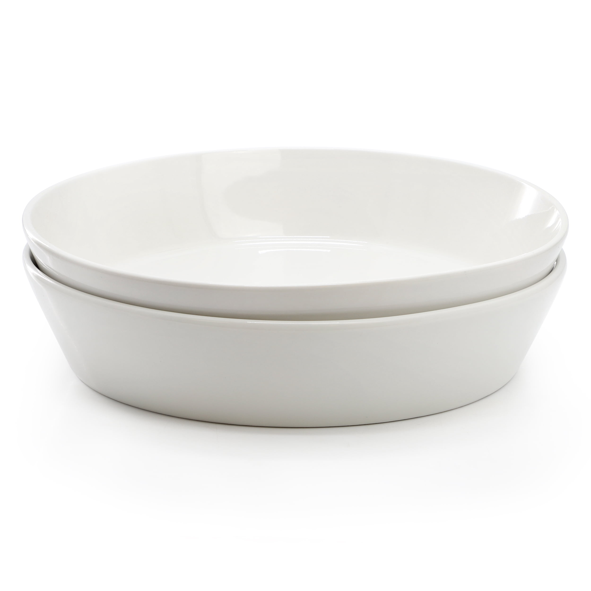 Martha Stewart Everyday Selma 2 Piece 8 Inch Fine Ceramic Dinner Bowl Set in White