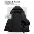 thumbnail image 3 of Chrisuno Men's Big and Tall Winter Puffer Jacket Warm Thicken Coat with Hood Parka Fleece Lined Black 3X, 3 of 5