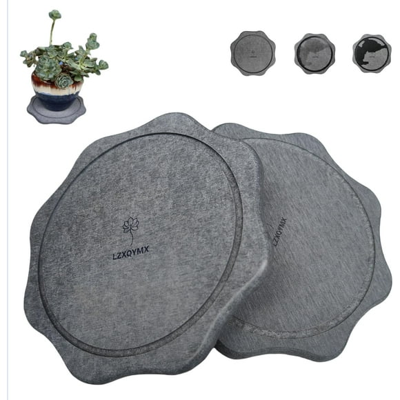 shiyou-Diatomaceous Earth Plant Saucers for Indoors Flower Pot Base, 2 Pcs 8 Inch Planter Saucer Instant Dry Stone Plant Coaster Mat Drip Water Tray Saucers for Potted Plants