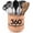 Himalayan Salt, variant on Jumbo Extra Large Sturdy Rotating Black Utensil Holder Caddy with No-Tip Weighted Base, and Gripped Insert - Rust Proof and Dishwasher Safe Kitchen Utensils Holder
