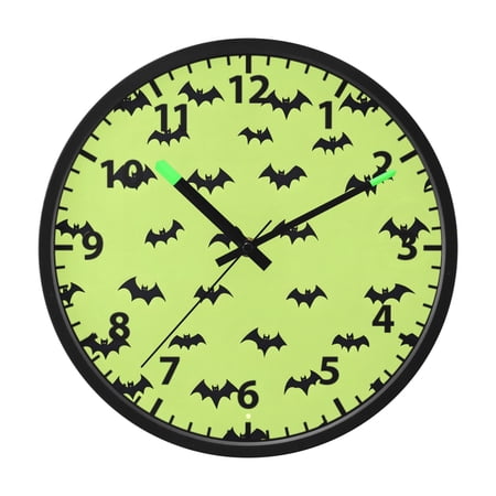 Bat Pattern Wall Clock 12 Inch Voice Activated Night Light Silent Non Ticking Bat Pattern Wall Clock 12 Inch Voice Activated Night Light Silent Non Ticking 1499 aaaf 440 c 4