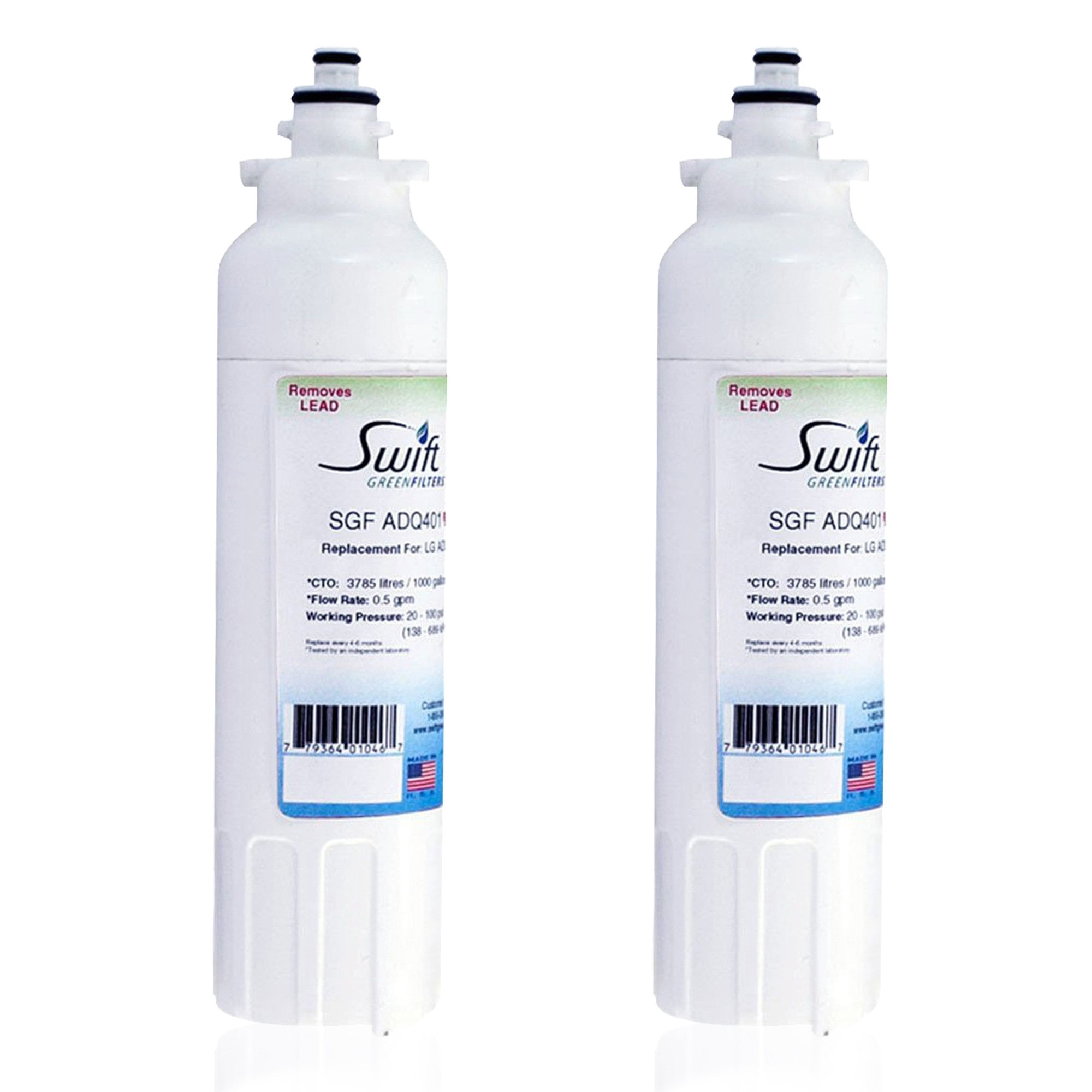 Swift Green Filters SGF-ADQ401 Rx Pharmaceutical Replacement for LG LT800P Refrigerators Water Filters(Pack of 2)