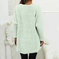 thumbnail image 4 of Huankd Fleece Sweatshirts for Women Mock Turtleneck Fall Winter Warm Sweater Plus Size Tunic Pullover Tops with Pockets Light Green L, 4 of 5