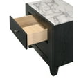 thumbnail image 5 of Modern Black & White Marble 3pc Queen Panel LED Headboard Bed Chest Nightstand Wooden Bedroom Set, 5 of 7