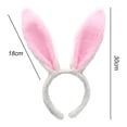 thumbnail image 1 of Diadema de orejas de conejo de peluche, diadema de orejas de conejo suave para Cosplay (blanco y rosa) Likrtyny  Para estrenar, 1 of 7