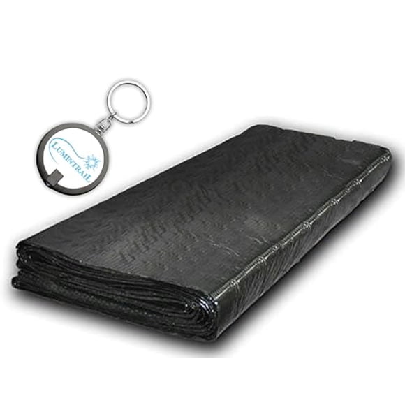 Lumintrail Planche de Fond Flexible pour Mobile Maison Enveloppe sous le Ventre Réparation 48 Pouces x 14 Pieds Barrière de Vapeur en Polyéthylène Durable pour Mobile Maison, RV, Remorques, Campeurs avec Porte-Clés