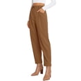 thumbnail image 2 of Solid Color High Waist Women Straight Ankle Pants Women Work Trousers, 2 of 5
