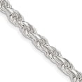 thumbnail image 1 of Diamond2Deal 925 Sterling Silver 4.75 mm Diamond-cut Rope Chain Necklace for Mens 16", 1 of 6