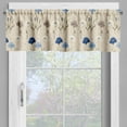 thumbnail image 5 of Ambesonne Floral Valance & Curtain 3 Pcs Set, Vintage Cottagecore Flowers, 55"x36", Beige Night Blue Dark Tan, 5 of 7