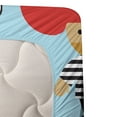 thumbnail image 6 of Ambesonne Pirate Fitted & Top Sheet Set with Shams, Cartoon Marine Adventure, Blue Dark Pink, 6 of 7