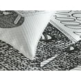 thumbnail image 4 of Ambesonne Book Quilted Bedspread Set 3 Pcs, Girl and Cat Read on Desk, King Size, Black White, 4 of 5