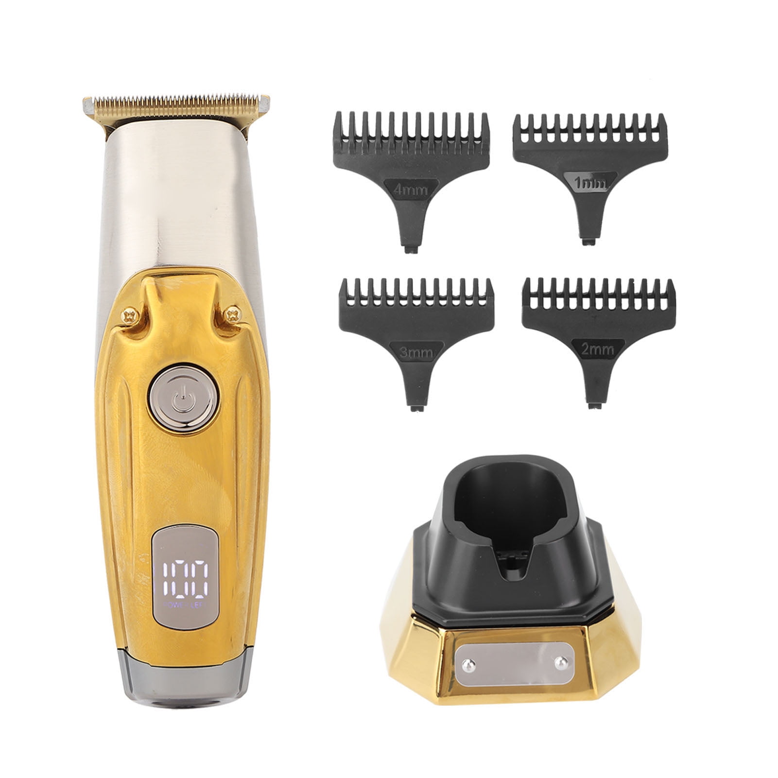 Suodoka Electric Hair Trimmer LCD Professional Hair Clipper Cutting Grooming Kit for Men, Cordless Rechargeable 1500mAh, Gold (9.45 inches / 24 cm)