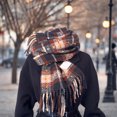 thumbnail image 5 of Splozh Winter Scarfs for Women, Soft Cozy Women Winter Tartan Scarf Ladies Warm Blanket Pashmina Shawl Black,One Size, 5 of 5