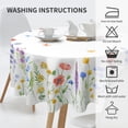 thumbnail image 6 of Spring Flower Tablecloth Round 60 Inch Wildflower Spring Summer Seasonal Table Cloth Washable Spillproof Wrinkle Resistant Fabric Table Cover for Indoor Outdoor Kitchen Dinning, 6 of 6