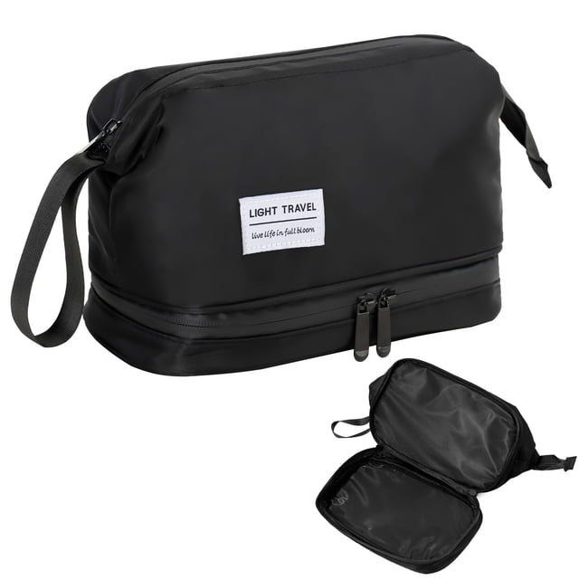 Neceser de viaje Haokuaile para hombre impermeable negro